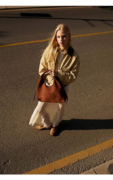 Kadın Süet Omuz Çantası