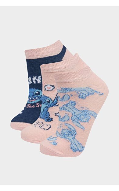 Kız Çocuk Disney Lilo & Stitch 3'lü Pamuklu Patik Çorap