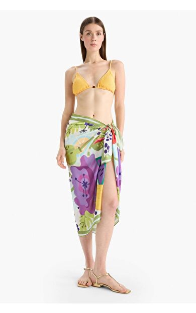 Desenli Saten Kimono