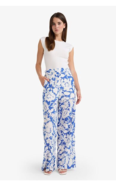 DeFacto Wide Leg Çift Cepli Yüksek Bel Geniş Paça Vual Pantolon