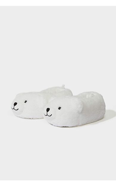 Kız Çocuk Ayı Temalı Düz Taban Panduf