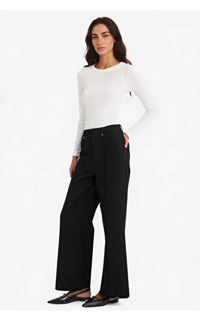 DeFacto Wide Leg Cepli Yüksek Bel Gabardin Pantolon