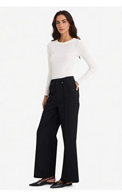 DeFacto Wide Leg Cepli Yüksek Bel Gabardin Pantolon