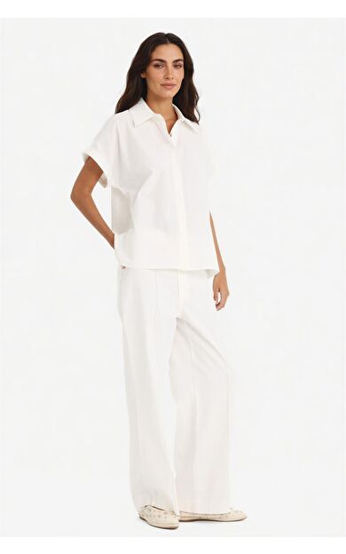 DeFacto Wide Leg Cepli Yüksek Bel Gabardin Pantolon