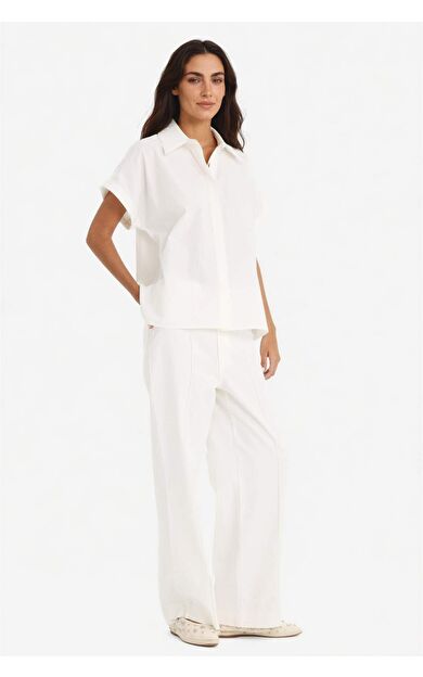 DeFacto Wide Leg Cepli Yüksek Bel Gabardin Pantolon