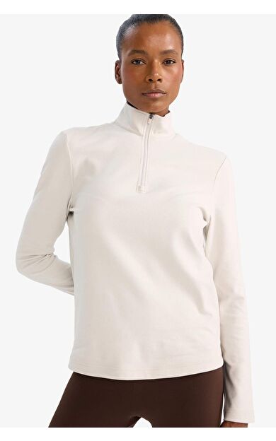 DeFactoFit Standart Fit Dik Yaka Sporcu Sweatshirt