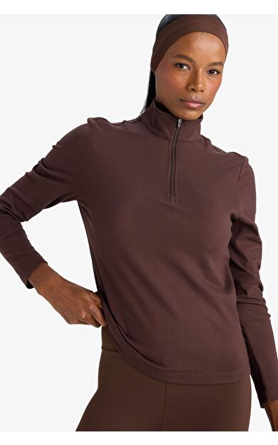 DeFactoFit Standart Fit Dik Yaka Sporcu Sweatshirt