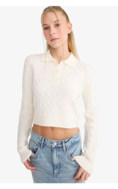 Coool Slim Fit Dar Kesim Polo Yaka Kazak