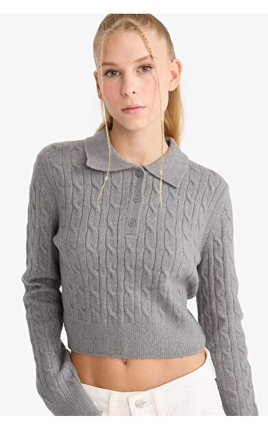 Coool Slim Fit Dar Kesim Polo Yaka Kazak