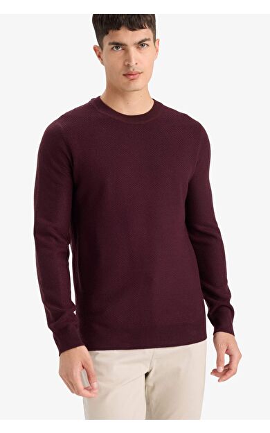 DeFacto Standart Fit Bisiklet Yaka Basic Dokulu Triko Kazak F1777AX25AUBR464