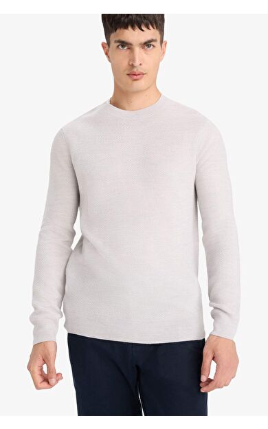 DeFacto Standart Fit Bisiklet Yaka Basic Dokulu Triko Kazak F1777AX25AUGR184