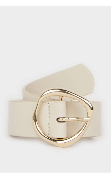 DeFacto Kadın Oval Toka Suni Deri Jean Kemeri