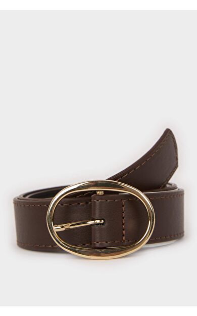 DeFacto Kadın Oval Toka Suni Deri Jean Kemeri