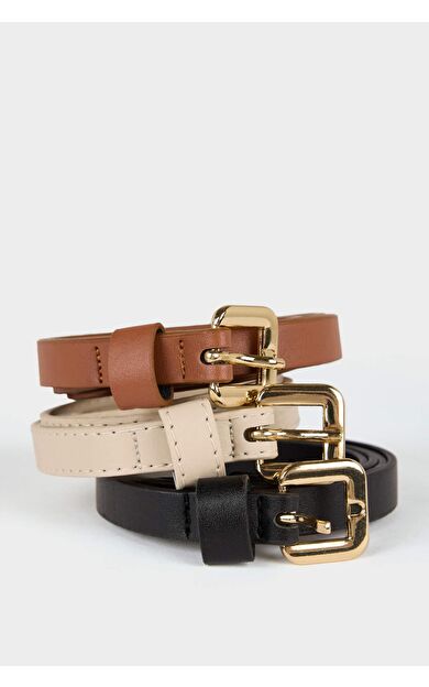 Kadın Suni Deri 3'lü Jean Kemeri