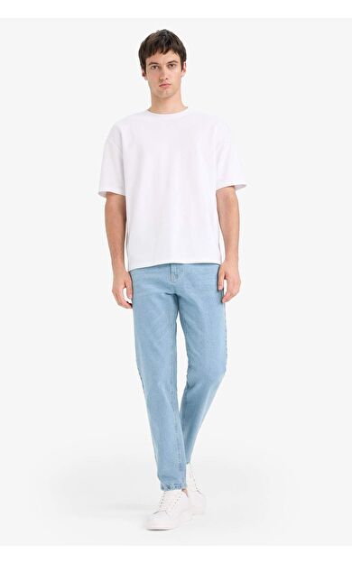 Slım Tapered Fıt Düz Paça Jean Pantolon