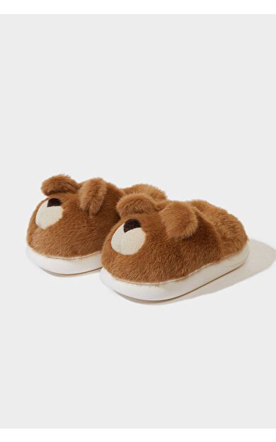 Kız Çocuk Ayı Temalı Düz Taban Panduf