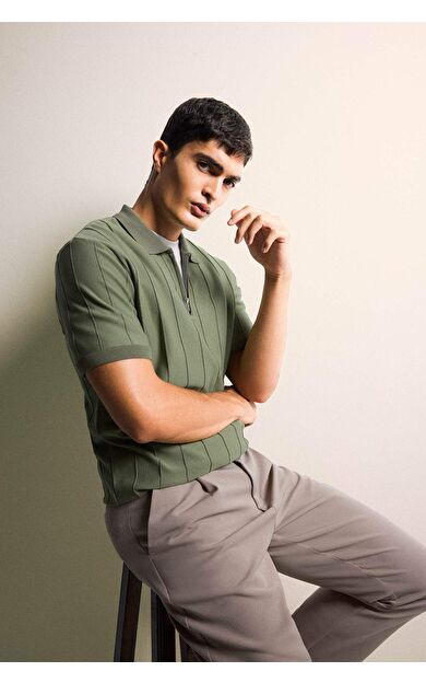 DeFacto Standart Fit Triko Kısa Kollu Polo Tişört F1945AX25AUKH440