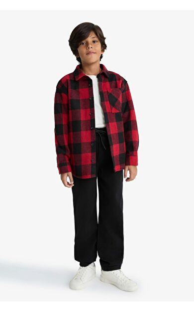 Erkek Çocuk Jogger Fit Standart Paça Pelüş Pelüş Astar Pantolon