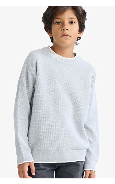 DeFacto Erkek Çocuk Regular Fit Bisiklet Yaka Kazak F2065A825AUGR210