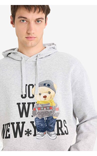 DeFacto Boxy Fit Kapüşonlu Baskılı Sweatshirt