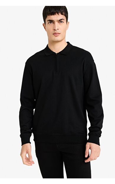 DeFacto Regular Fit Polo Yaka Sweatshirt