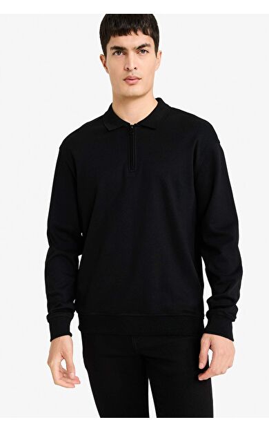 Regular Fit Polo Yaka Sweatshirt