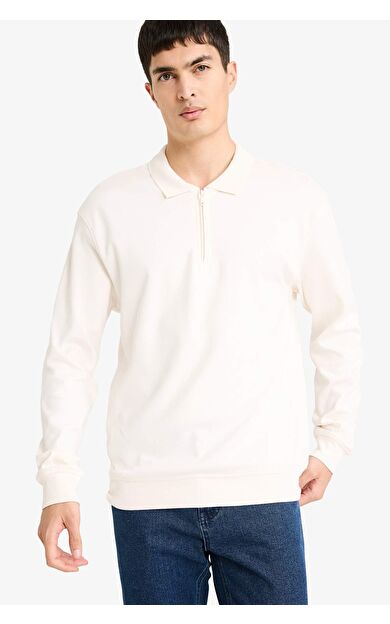 DeFacto Regular Fit Polo Yaka Sweatshirt