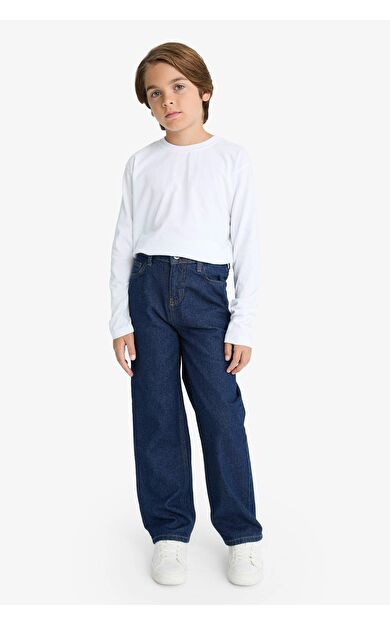 DeFacto Erkek Çocuk Wide Leg Düz Paça Jean Pantolon