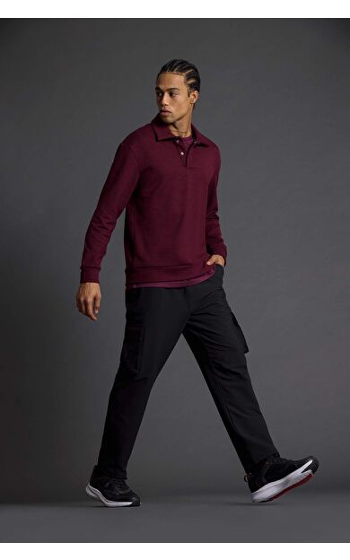 DeFactoFit Standart Fit Kargo Cepli Standart Paça Dokuma Sporcu Jogger