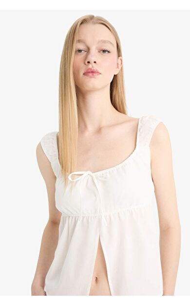 Coool Fitted Poplin Kolsuz Bluz