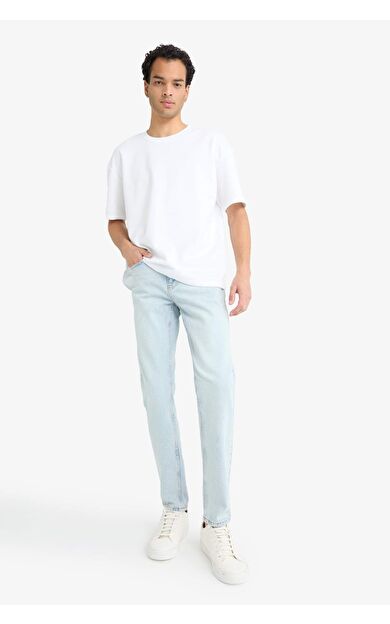 Slim Tapered Fit Dar Paça Jean Pantolon