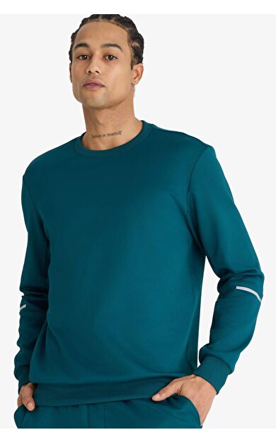 DeFactoFit Standart Fit Bisiklet Yaka Sporcu Sweatshirt F2379AX25WNGN1040