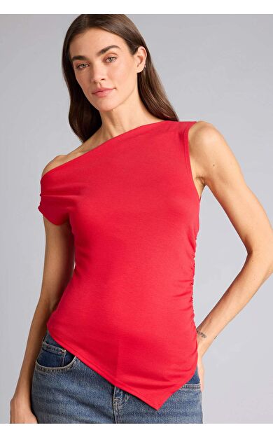 DeFacto Slım Fıt Tek Omuzlu Ribana Tişört