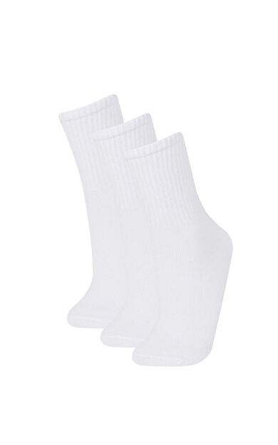 DeFacto Kadın Rahat Lastikli 3'lü Pamuklu Uzun Çorap F2465AXNSWT1