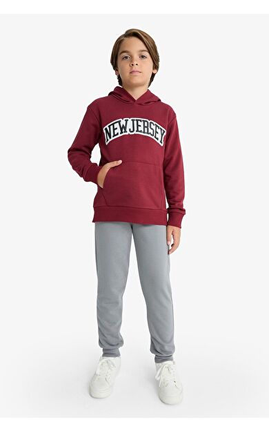 DeFacto Erkek Çocuk 2'li Takım Baskılı Kapüşonlu Sweatshirt Eşofman Altı F2497A825AUBR281