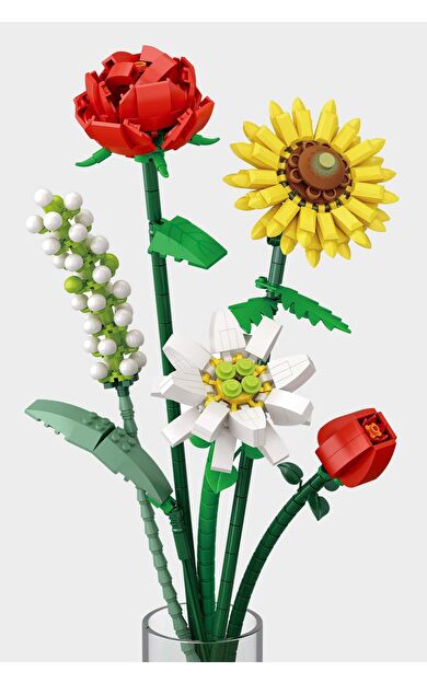 DeFacto Ayçiçeği Gül ve Papatya Buketi Blok Set