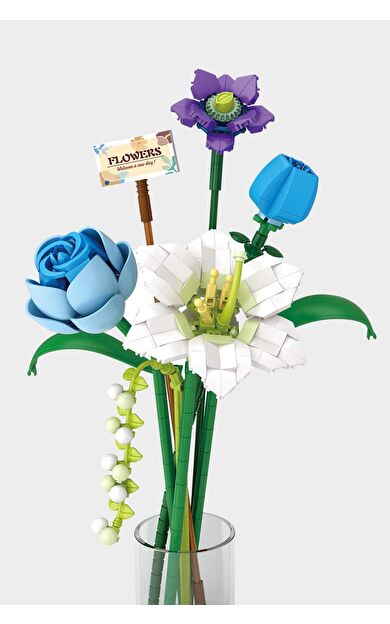 DeFacto Mavi Beyaz Çiçekli Blok Set