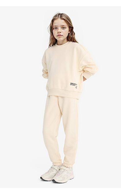 Kız Çocuk 2'li Takım Baskılı Sweatshirt Eşofman Altı F2559A825AUER42