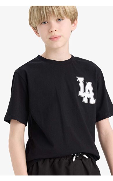 DeFacto Erkek Çocuk Regular Fit Bisiklet Yaka Baskılı Kısa Kollu Tişört F2573A825SMBK81