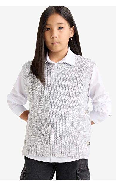 DeFacto Kız Çocuk Regular Fit Süveter F2624A825AUGR28