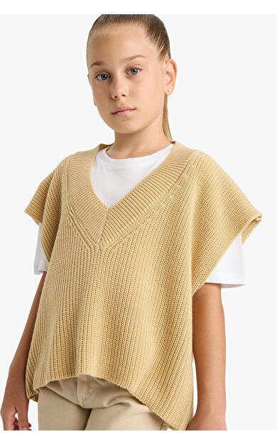 Kız Çocuk Oversize Geniş Kalıp Triko Süveter F2625A825AUBN300