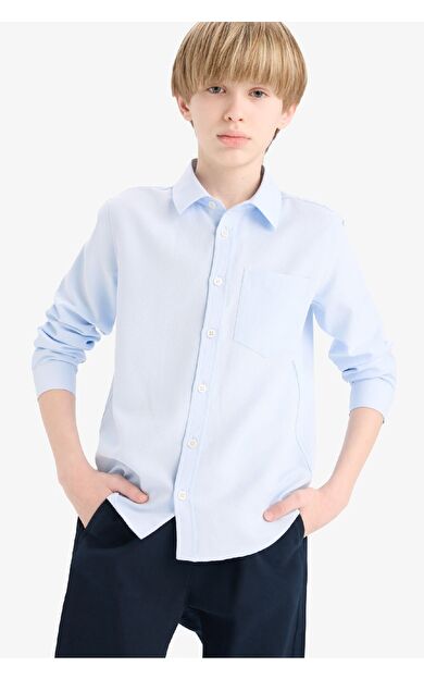 DeFacto Erkek Çocuk Polo Yaka Oxford Uzun Kollu Gömlek F2630A825SMBE343