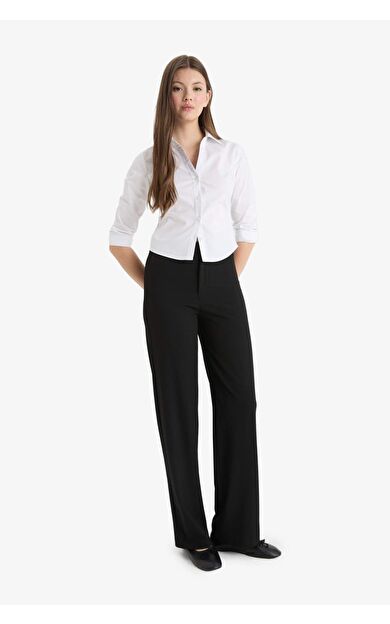 DeFacto Wide Leg Normal Bel Standart Boy Pantolon F2656AX25SMBK27