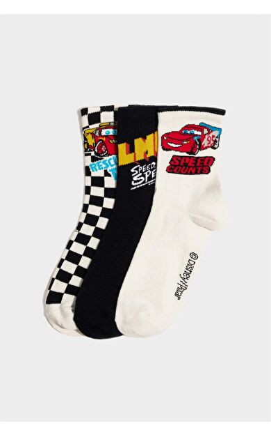 Erkek Çocuk Cars 3'lü Pamuklu Uzun Çorap