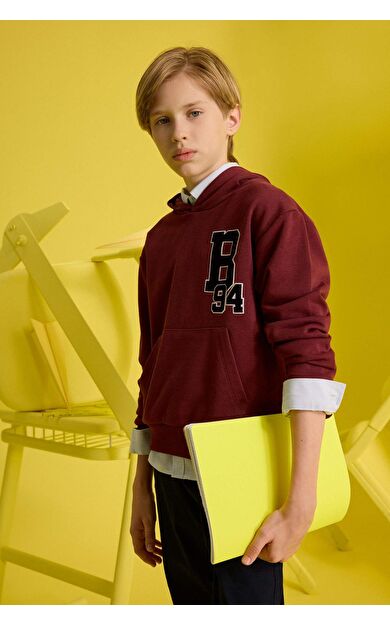 DeFacto Erkek Çocuk Oversize Geniş Kalıp Kapüşonlu Okul Sweatshirt