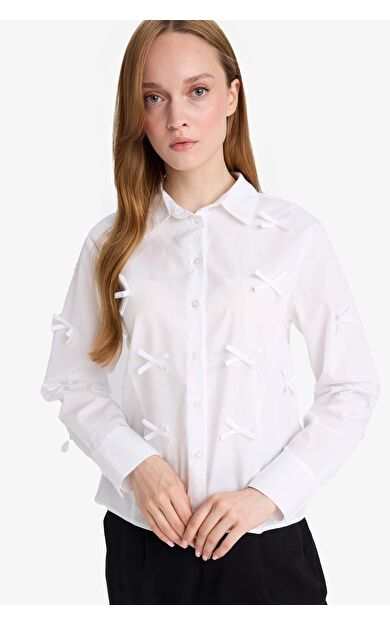 DeFacto Regular Fit Poplin Uzun Kollu Tunik