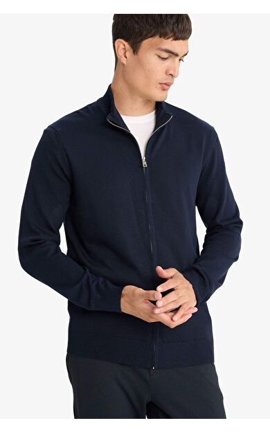 DeFacto Standart Fit Dik Yaka Fermuarlı Triko Hırka F2739AX25AUNV135