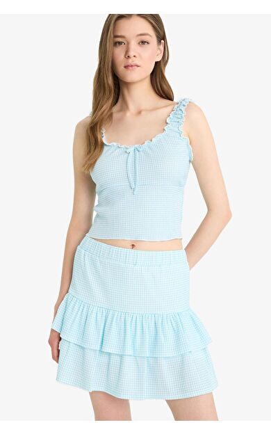 DeFacto Coool Fitted Dokulu Kolsuz Bluz