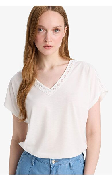 DeFacto V Yaka Kısa Kollu Tişört F2766AX25SMER105