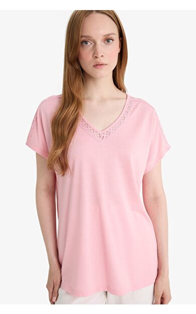 DeFacto V Yaka Kısa Kollu Tişört F2766AX25SMPN149